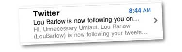 Lou Barlow is Following @fredabercrombie Unnecessary Umlaut