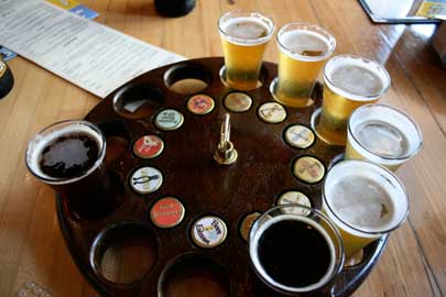 The Belgian Beer Sampler at Russian River Brewing Company 