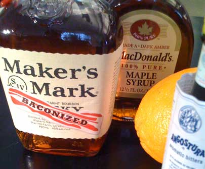 Bacon-Infused Old Fashioned with Baconized Makers Mark