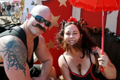 Moustachioed Strongman and Bearded Lady